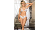Showtime Chantelle 2 Piece Lace Bra and Strap Panty White - - Bras and Bra Sets